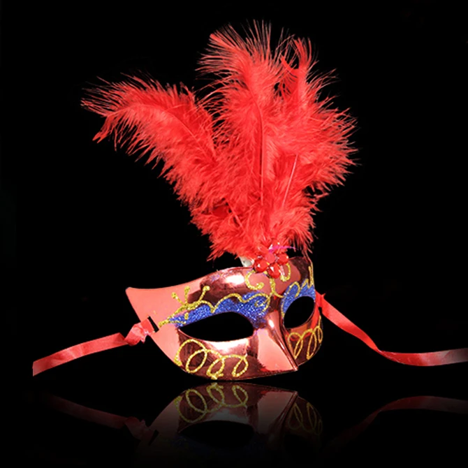 Разноцветная маска принцессы из ПВХ с перьями сексуальная на Хеллоуин баута