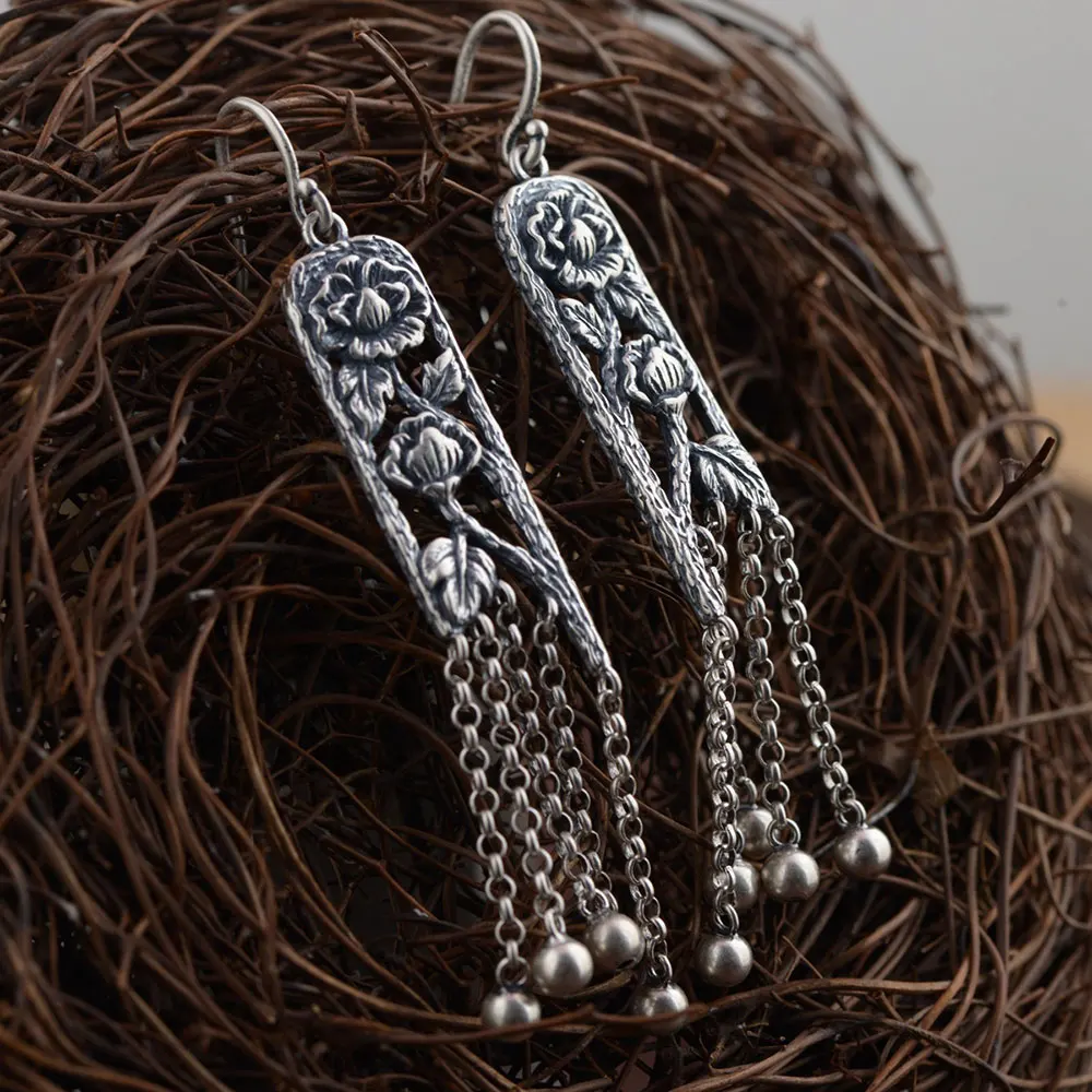 Серьги подвески женские из серебра 925 пробы с квадратными кисточками|earrings for|dropping