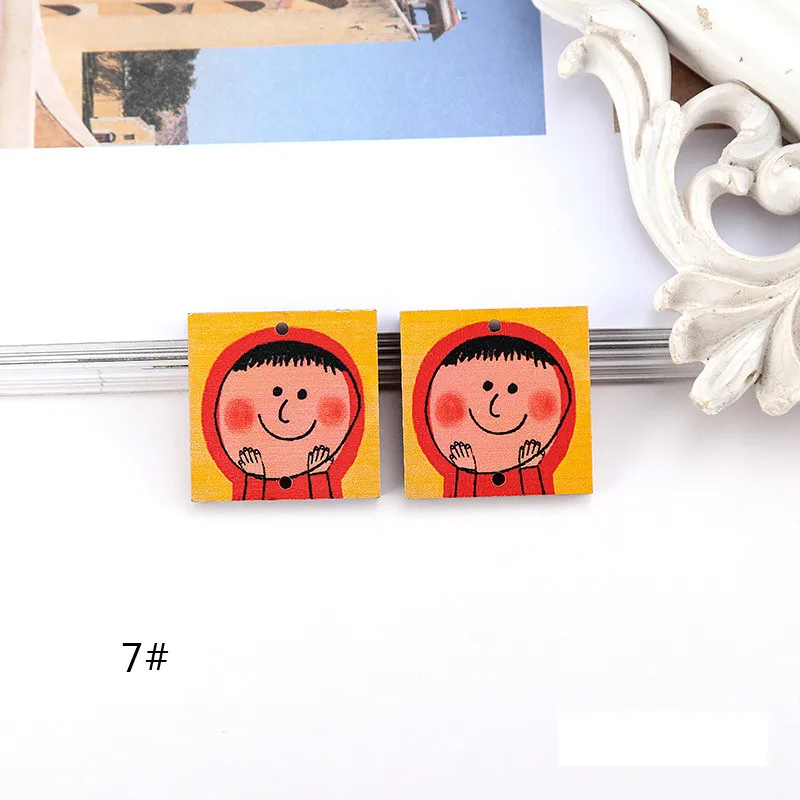 7-two holes 5 шт., винтажные деревянные серьги Ренессанса, соединители, ювелирные изделия, подвески, браслет, ожерелье, брелок, сделай сам, подвеска, аксессуар C323 - Окраска металла: 7-two holes
