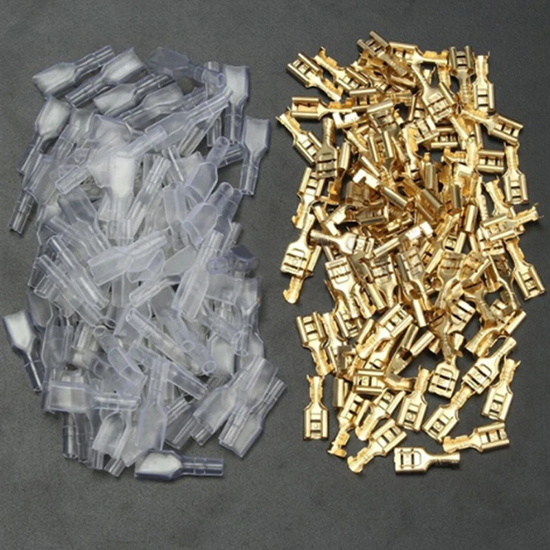 Соединители лопатка с изолированной втулкой 100 мм прибл. латунные обжимные