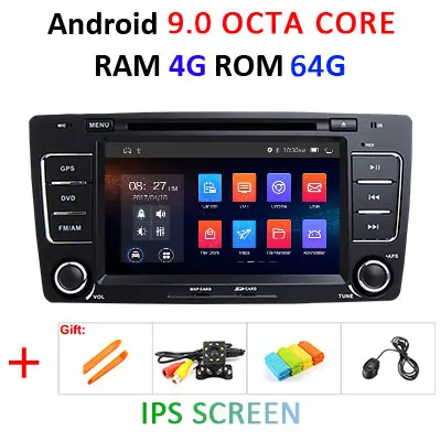 9.0 4G 64G IPS DSP 2 DIN Android 9,0 ips 4G 64G Автомобильный gps для SKODA Octavia 2009 2010 2011 2012 2013 dvd-плеер Радио Навигация магнитофон ПК - Цвет: 9.0 4G 64G IPS