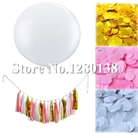 36 white confetti balloon with gold tissue paper tassel garland multicolor paper confetti for wedding party decorative