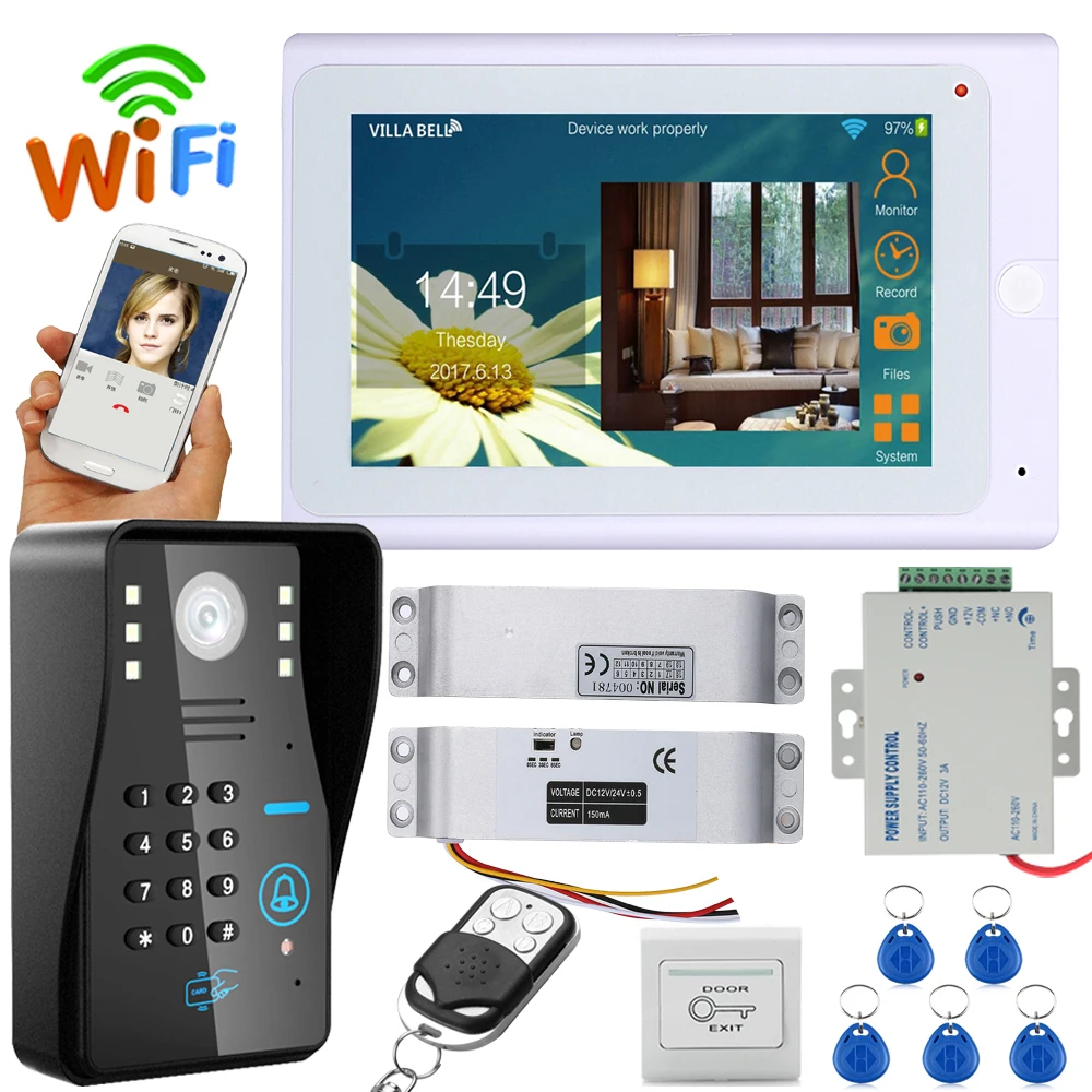 720 P 7 &quotTFT проводной/беспроводной Wifi RFID пароль видео дверной звонок Домофон