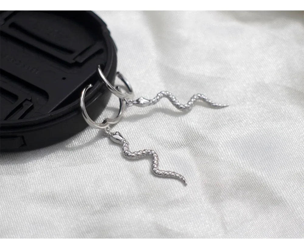 Серьги из стерлингового серебра 925 пробы, модные, персональные, змеиные, животные, кольцо для ушей, серьги-капли, трендовые, дикие, женские, серебряные, ювелирные изделия для ушей