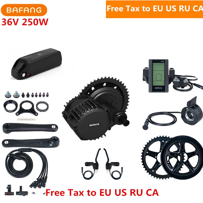 Bafang 8fun 36 в 250 Вт BBS01B среднемоторный Привод комплекты Crank C965 C961 Электрический велосипед Ebike комплекты с 36В 17AH литиевая батарея
