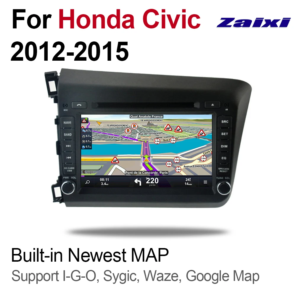 ZaiXi 4 ГБ android 9 0 автомобильный dvd плеер для Honda Civic 2012 ~ 2015 Мультимедиа GPS навигация