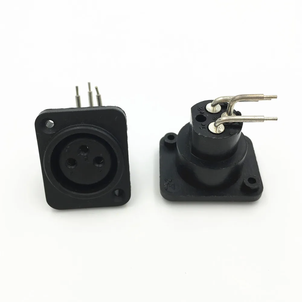 100 шт. 90 градусов 3Pin XLR гнездо панель крепление правый угол адаптер шасси микрофон