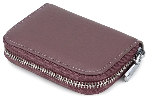 Light Purple COMFORSKIN, натуральная кожа, RFID Блокировка, карман на молнии,, кошелек для карт, Новое поступление, большая емкость, бизнес, кредитный держатель для карт - Цвет: Light Purple