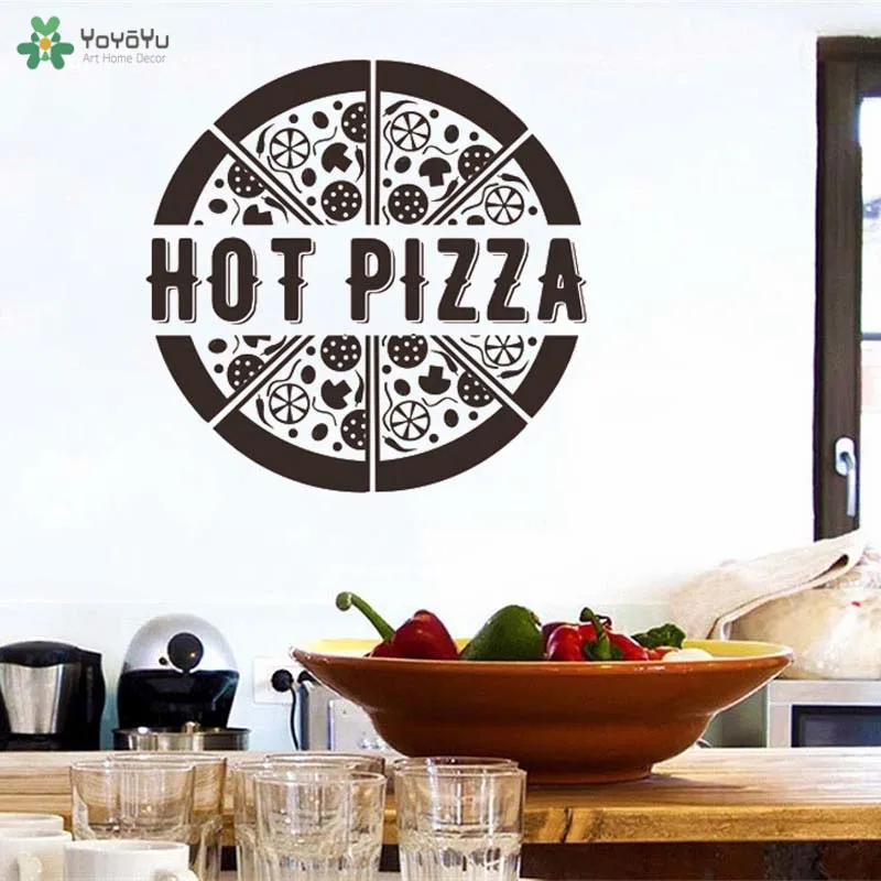 Креативные художественные виниловые наклейки для пиццы на окна магазина
