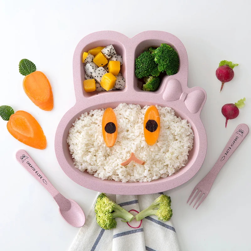 Детская миска + ложка вилка столовая посуда для кормления детские блюда с