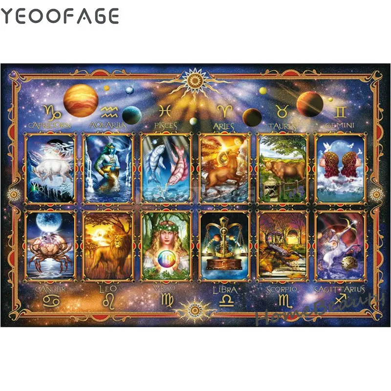 5D Diy Full diamond embroidery Twelve constellations picture Painting cross stitch home decor mosaic Needlework | Дом и сад