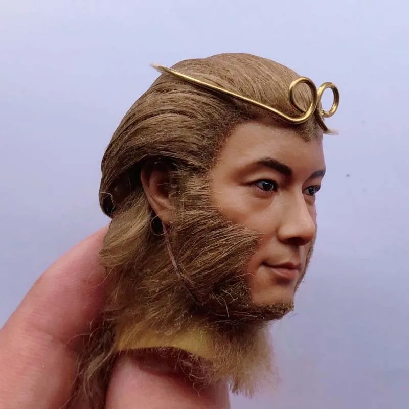 

Custom Dicky Cheung Head Sculpt 1/6 Scale Sun WuKong Asian Male Head Carving Model toys With Real Hair