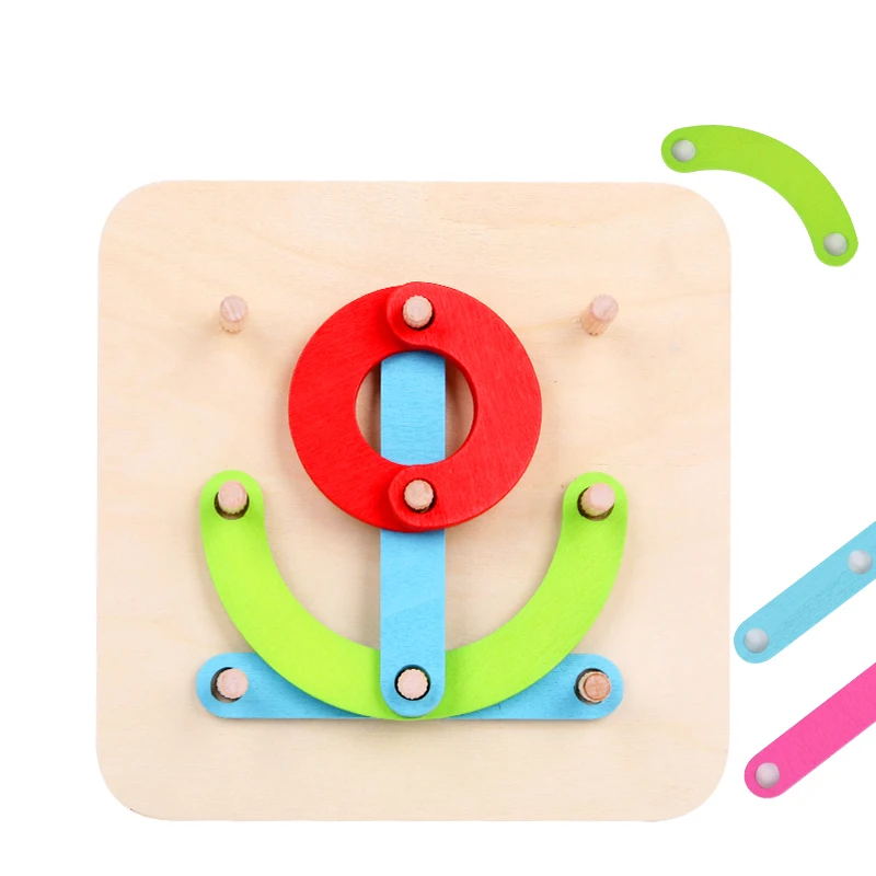 Candywood Montessori color Tangram Jigsaw Board brain teasers puzzle early childhood education children's wooden toys | Игрушки и