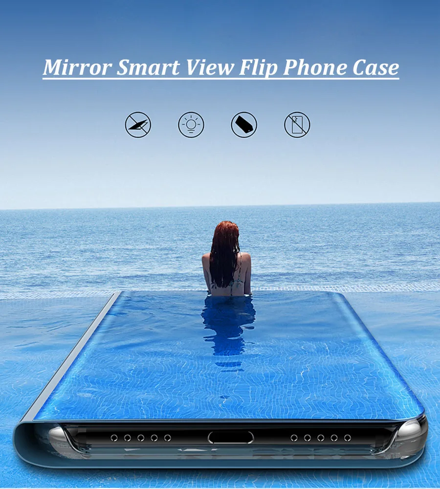 Умный зеркальный чехол для Huawei P8 Lite 2017 P9 P10 P20 P30 PRO P Smart PLUS MATE 20X10 флип