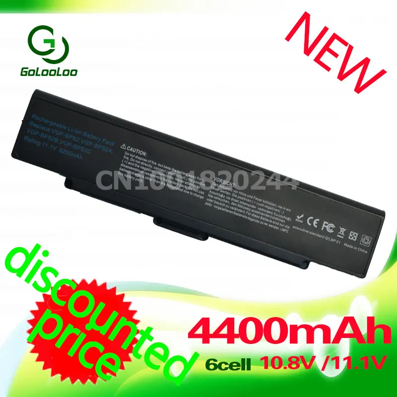 Golooloo 4400 мА/ч 11 1 v ноутбука фиолетового и черного Батарея для sony Vaio VGN AR11 VGP BPS2 BPS2C BPL2