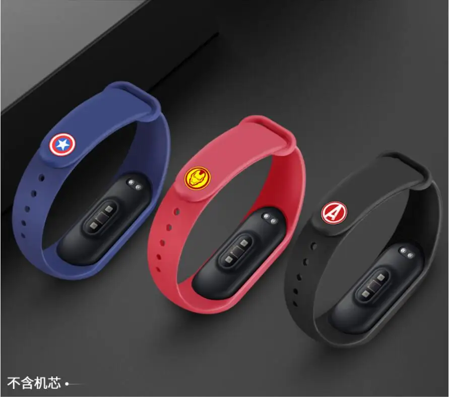 Марвел из Мстителей для Xiaomi mi группа 4 3 ремешок для спортивных часов Силиконовый браслет для Xiaomi mi Band 3 Аксессуары mi Band 3 браслет