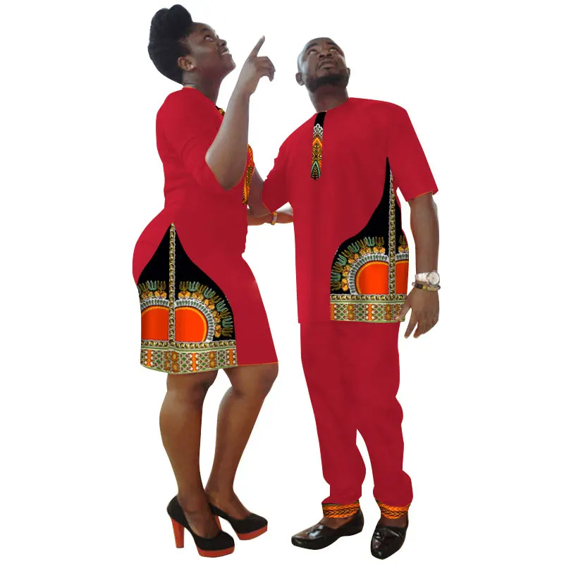 

African Bazin Riche Dresses African Dresses For Women New Arrival Top Fashion Cotton Dashiki 2018 Men's T-shirt Couple Clothing