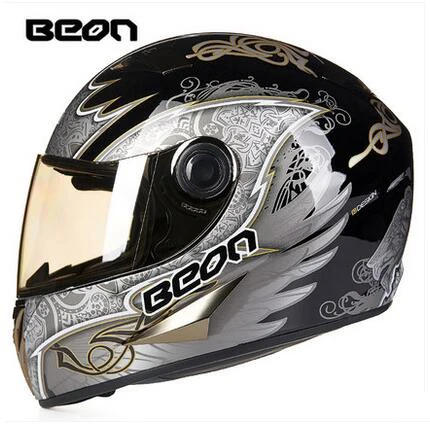 Gold angel BEON мотоциклетный шлем, одобренный ECE классический полный уход за кожей лица Мотоцикл картинг motociclistas capacete - Цвет: Gold angel
