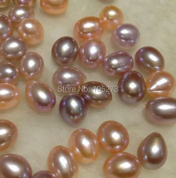 

100% natural freshwater pearls, half hole single pearl, extremely strong light 9 -- 10 mm, pink and purple Two color can choose
