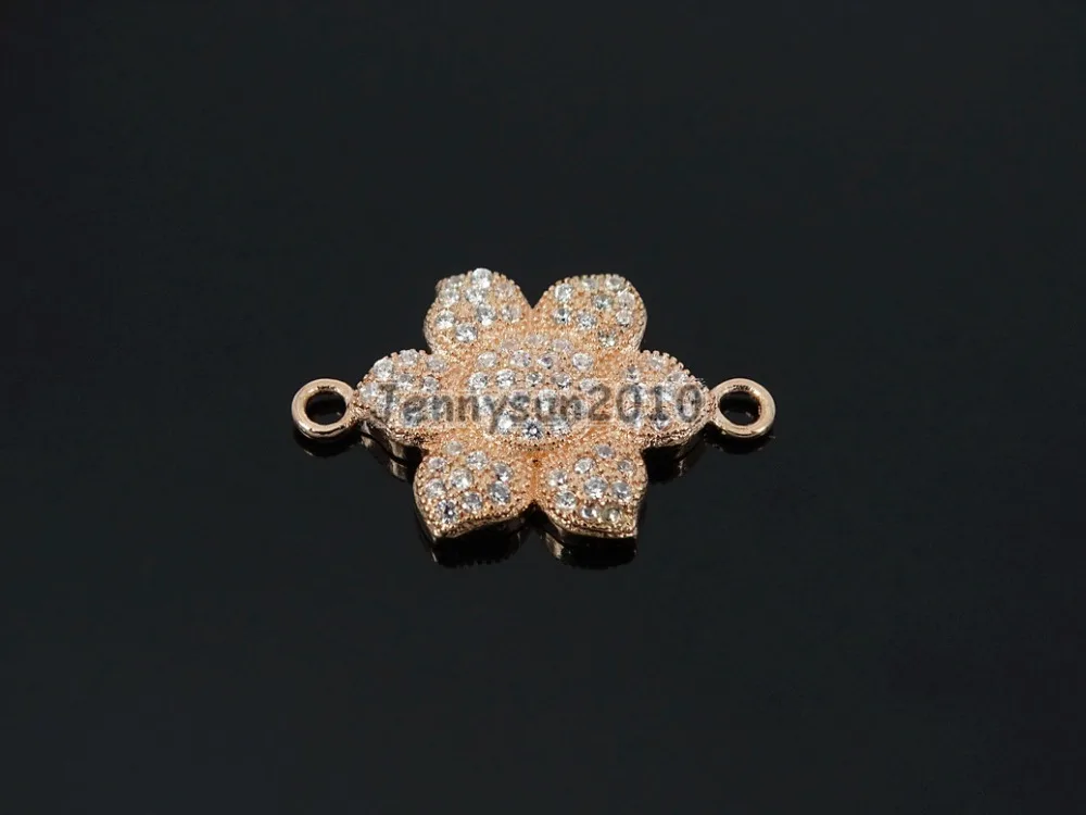 Прозрачные циркониевые камни 6 лепестков соединитель браслета очаровательные