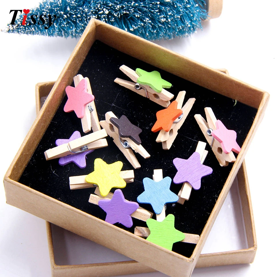Прищепки деревянные в виде милых звезд разноцветные 50 шт.|crafts diy|craft clipscraft clothespin |