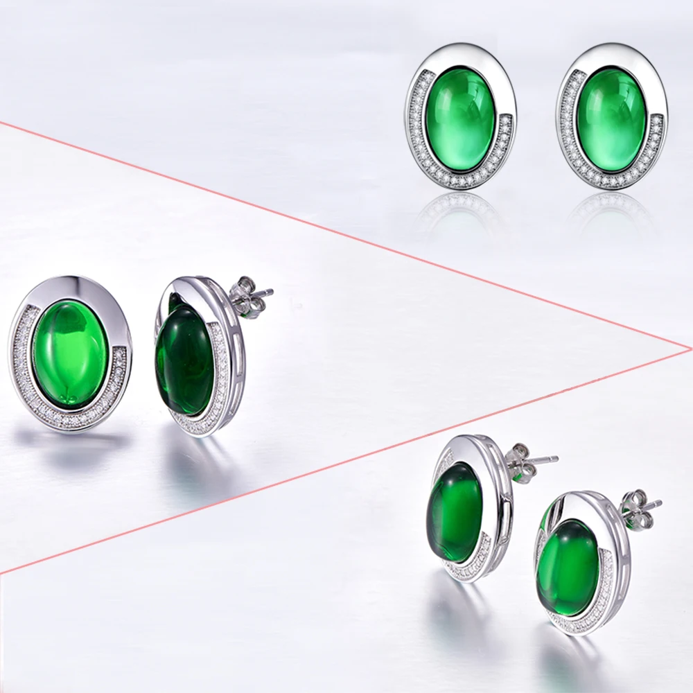 Jrose серьги из стерлингового серебра 925 пробы CZ зеленый циркон золотые для женщин