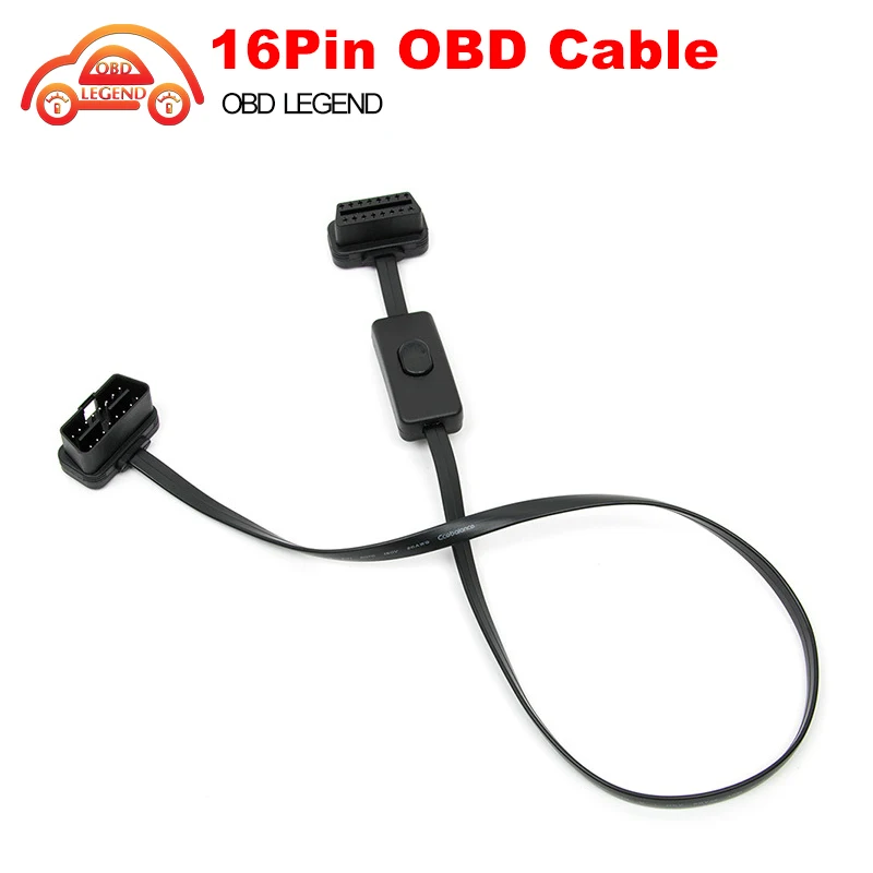 Плоский тонкий As Noodle OBDII OBD 2 OBD2 16 Pin штекер к гнезду удлинитель кабель автомобильный разъем адаптер Горячая