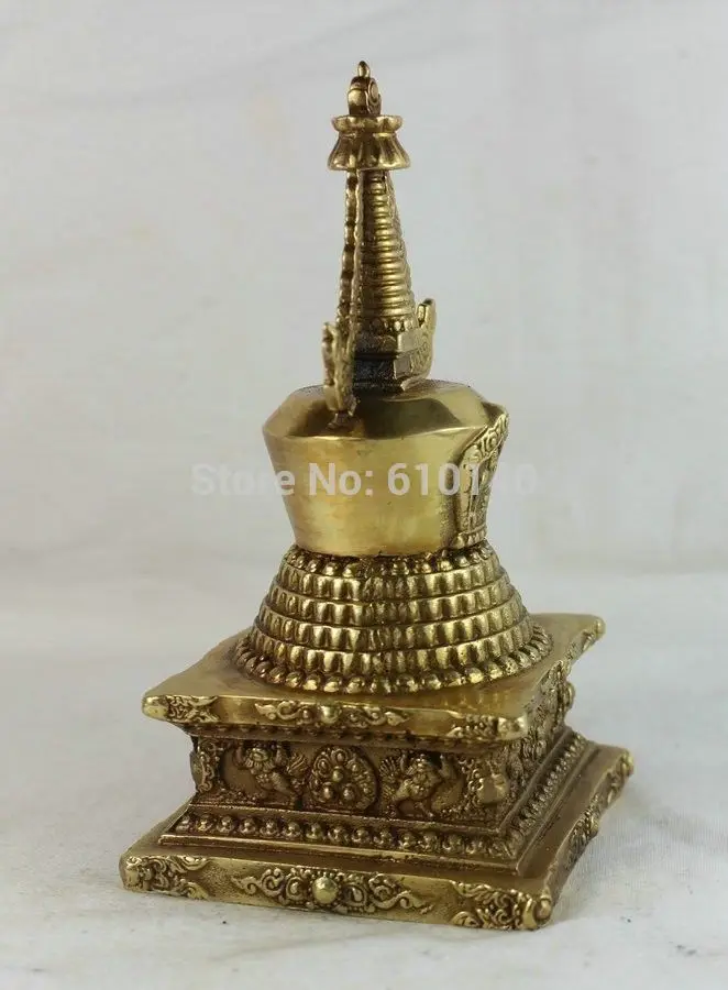 Tibetan Buddhism Brass Shakyamuni Eight treasures Tathagata stupa pagoda | Дом и сад