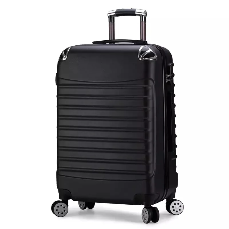 black 2" 24 дюймов ABS дорожный Багаж каюта чемодан на колесах Женская тележка чехол для переноски мужчин Спиннер hardside багаж - Цвет: black