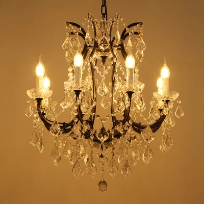 

Loft Retro Vintage Big Crystal Chandeliers Lustre Modern Hanging Lamp E14 LED 110V 220V Lighting For Kitchen Living Room Bedroom