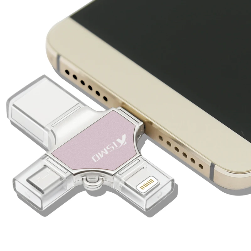 USB флеш накопитель OTG Kismo 4 в 1 16 ГБ 32 64 128 карта памяти Type C для Samsung S8 S9 S7 S6 Edge iphone X 8 7