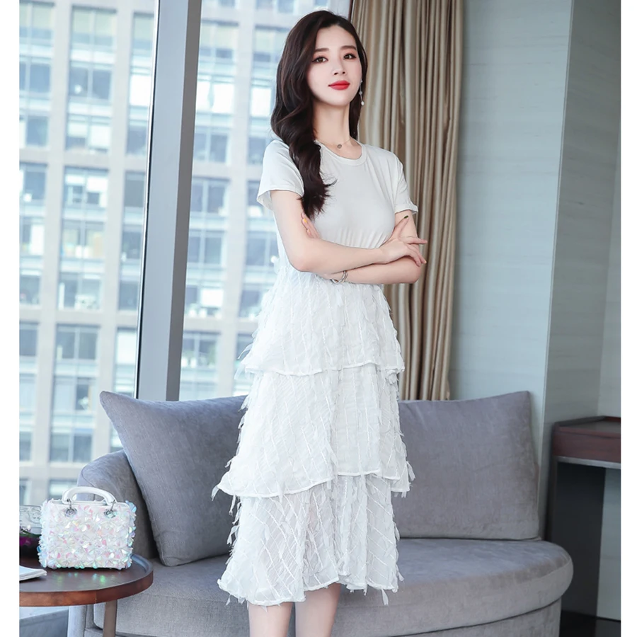 2019 Элегантный вечерние партии Vestidos белый пляжный Сарафан Плюс размеры Новые летние Винтаж Черный