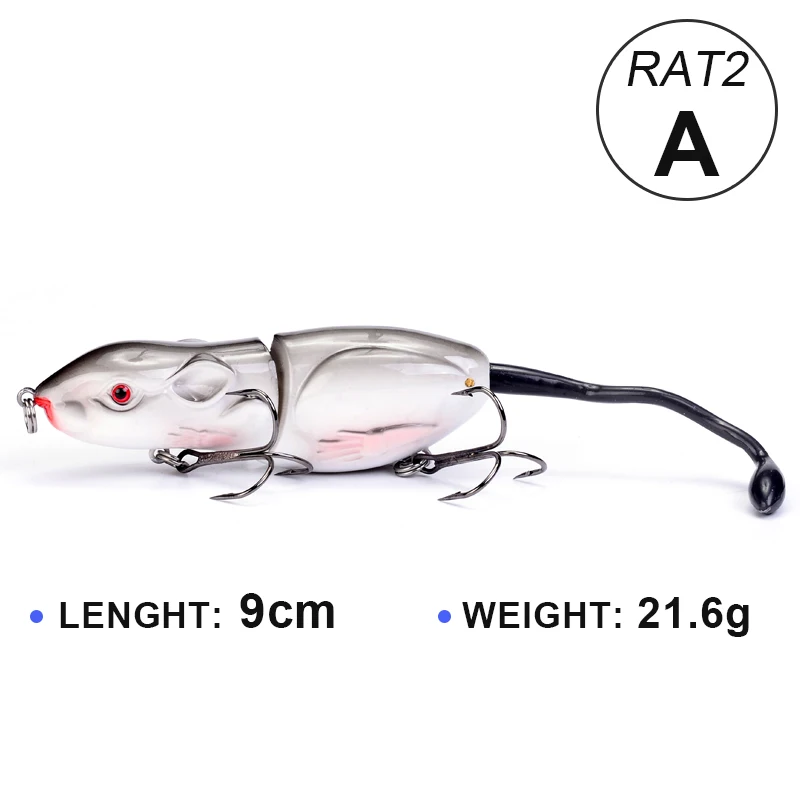 RAT Lure 2-01 1 шт. Рыбалка приманки реалистичные Мышь Crankbait яркие Плавание приманки 9 см 20,5 г 3D глаза реалистичные приманки воблер снасти Рыбалка кремния - Цвет: RAT Lure 2-01