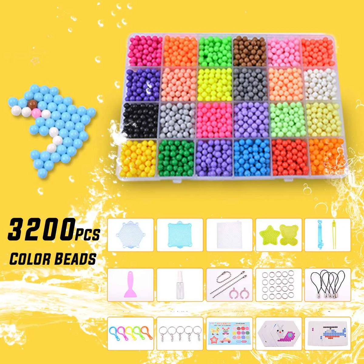 Candy colors 3200 шт. игрушки 24 разные цвета коробка набор мини Дети Diy игрушки предохранитель Бусины Размер в размер Pegboard листы гладильная Pape - Цвет: Candy colors