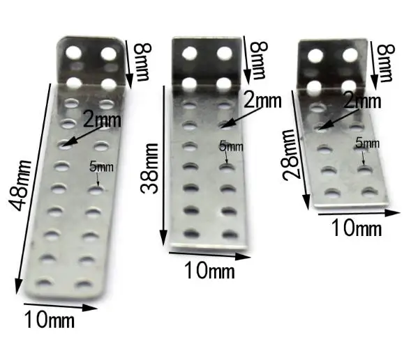 

10pcs/lot Multi Holes L shaped Iron Sheet DIY Model Making Parts Connecting Rod Screws Fixed