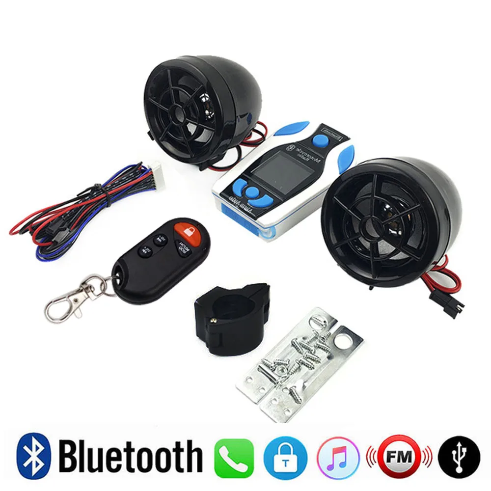 Мотоцикл Bluetooth MP3 музыкальный плеер сигнализация скутер Мотор Противоугонная