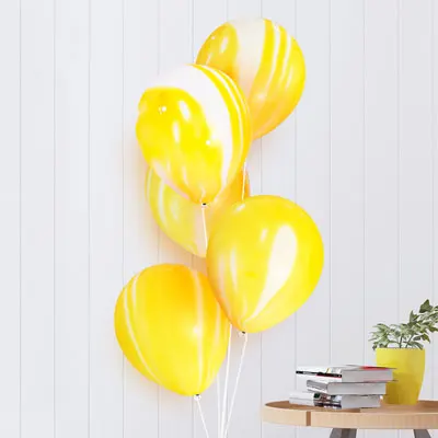5Yellow 12 дюймов 5 шт. Гипсофилы живопись воздушные шары Цвета Агата красочные облака масло шар День рождения украшение дома DIY украшения - Цвет: 5Yellow