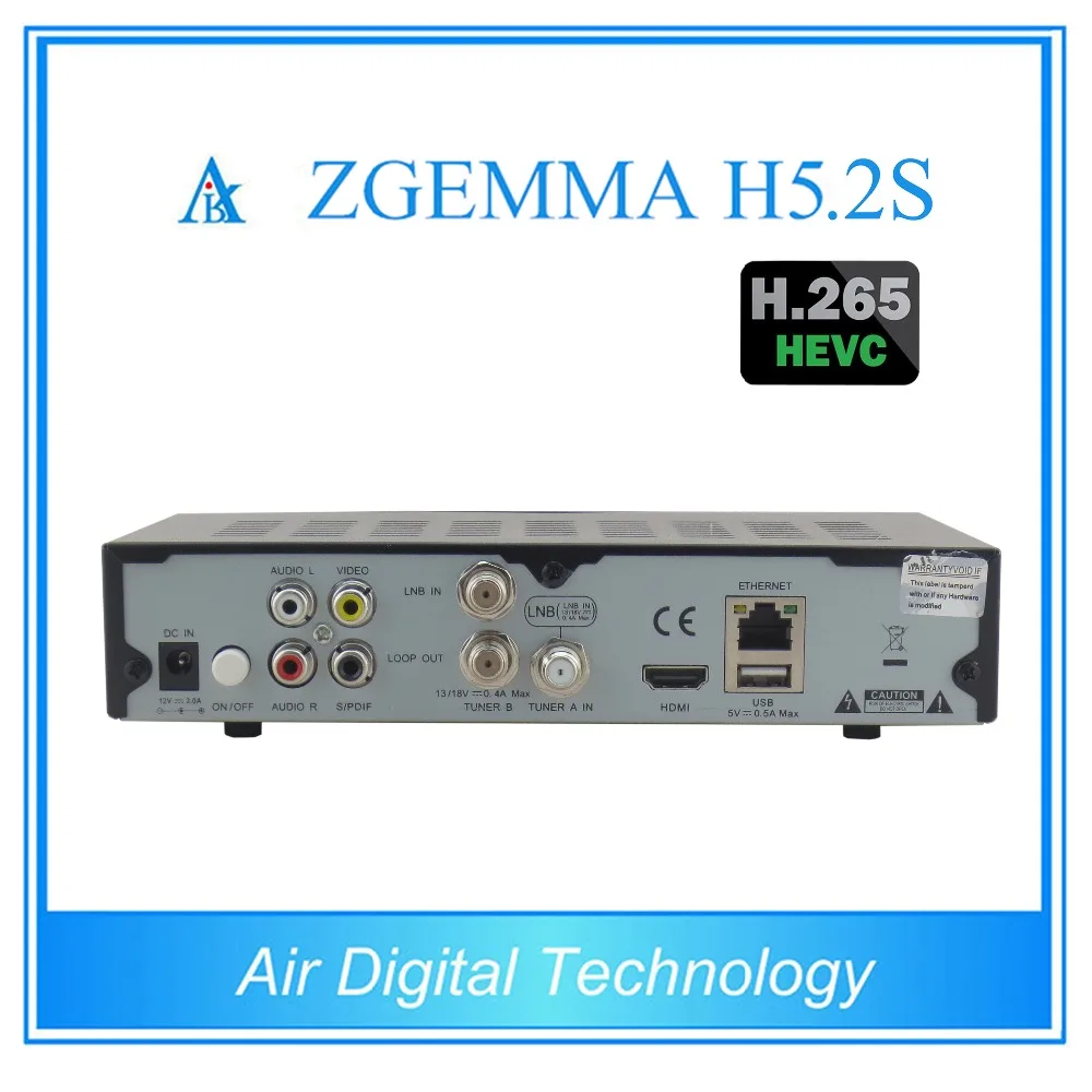 2 шт./лот zgemma h5.2s двойной тюнер dvb s2 спутниковый ресивер h.265 декодер|dvb s2|tuner s2dvb satellite
