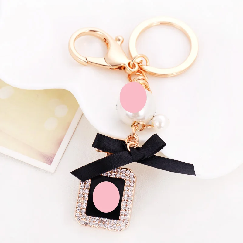 Новый брендовый брелок для ключей с флаконом духов Роскошный кольцом подарок
