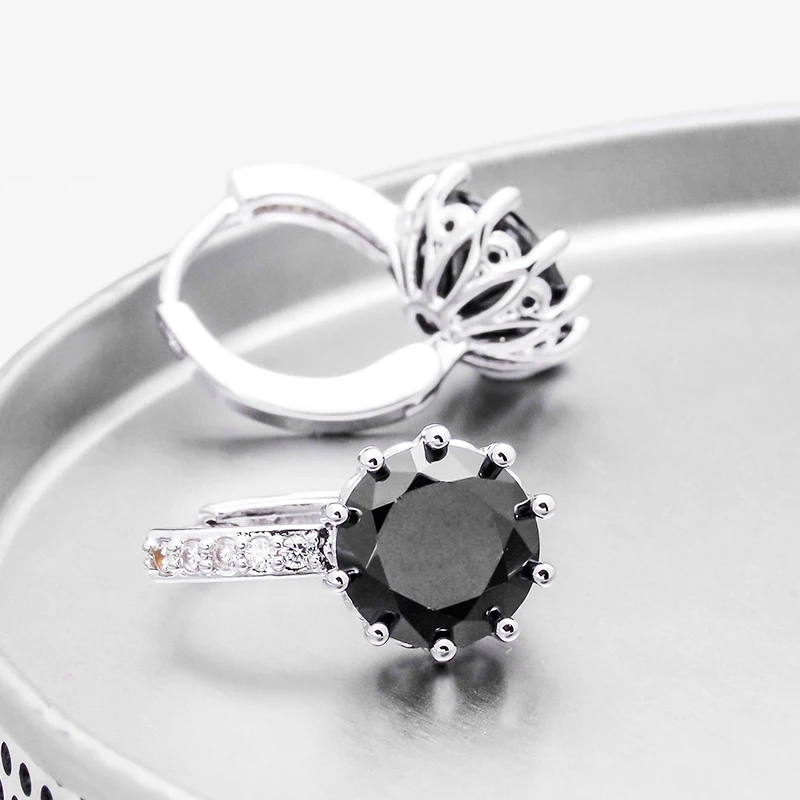 QCOOLJLY Высокое качество Серебряный цвет CZ хорошие серьги-кольца с цирконом для женщин модные свадебные ювелирные изделия Brinco 8 цветов Лучшие продажи
