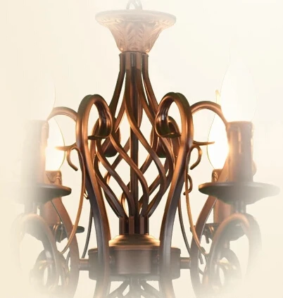 Рождественская Европейская мода винтажная люстра потолочный светильник 6 свечей