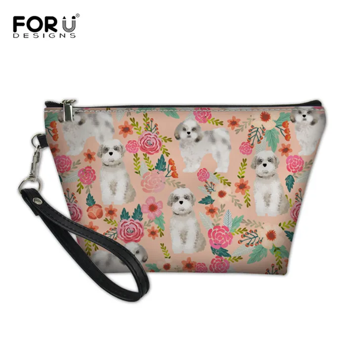 RH0334Z8 FORUDESIGNS Ши тцу собака породы печати для женщин Макияж кожаная сумка косметичка сумка-Органайзер для путешествий Professional наборы туалетных принадлежностей стирка - Цвет: RH0334Z8