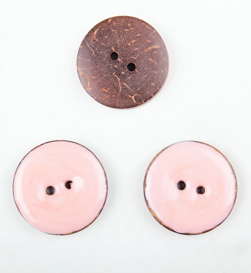 20 шт. красные синие и розовые круглые пуговицы в кокосовой скорлупе для