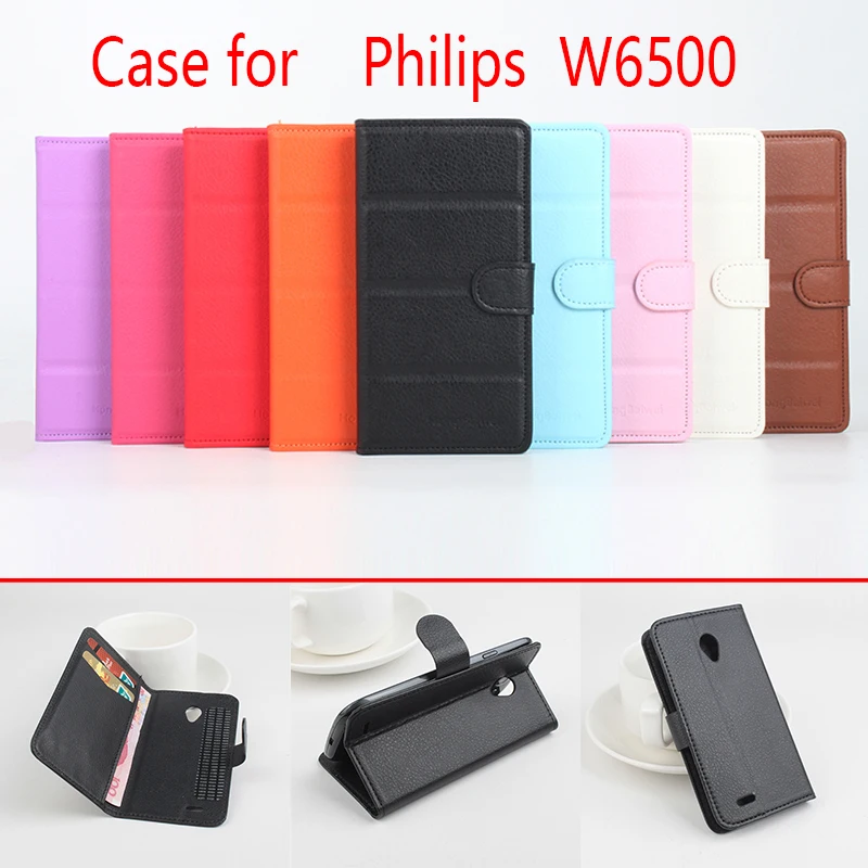 Чехол книжка для Philips W6500 роскошный кожаный чехол кошелек Винтажный телефона с