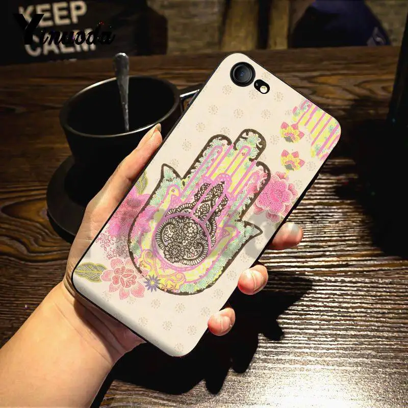 Yinuoda для iphone 7 6 X Чехол Fatima Hand Hamsa Bling популярный мягкий чехол iPhone 7X6 6S 8 Plus 5 XS XR