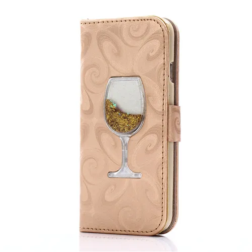 Champagne Чехол для телефона для Samsung Galaxy S8 S8Plus S7 S7edge S6 S6edge A310 A510 A7 A8 A9 J310 J510 J710 зыбучие пески кошелек чехол с подставкой Coque - Цвет: Champagne