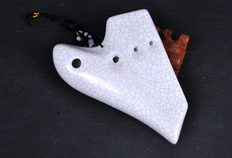 Новое поступление белая ледяная с трещинами три трубки Alto C ocarina AC Tone Флейта