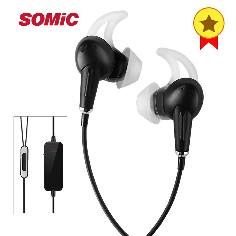 SOMIC SC500 активный шумоподавление стерео наушники вкладыши гарнитура с супер