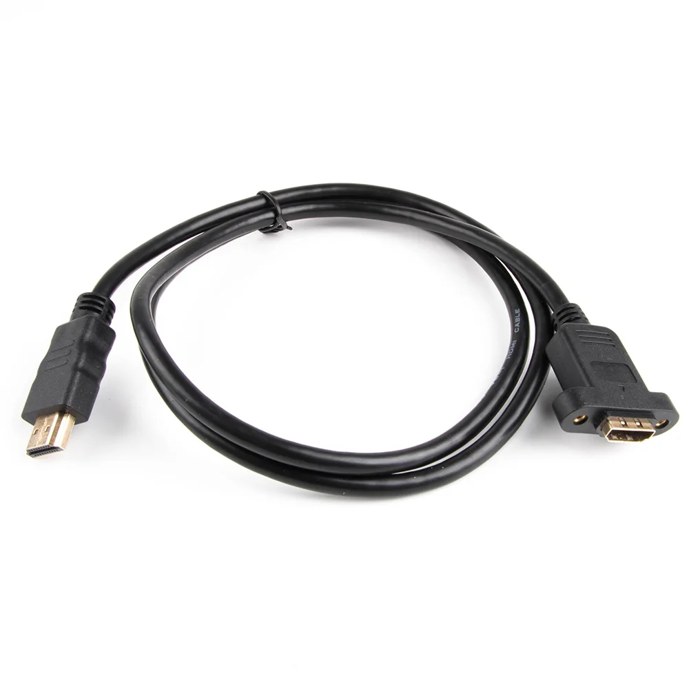 Позолоченный HDMI Удлинительный кабель штекер-гнездо с винтовым панельным