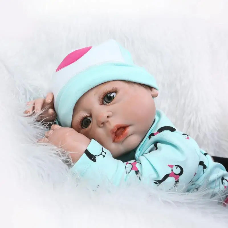 Настоящий как новорожденный младенец 55 см силиконовая кукла Reborn Girl прекрасный